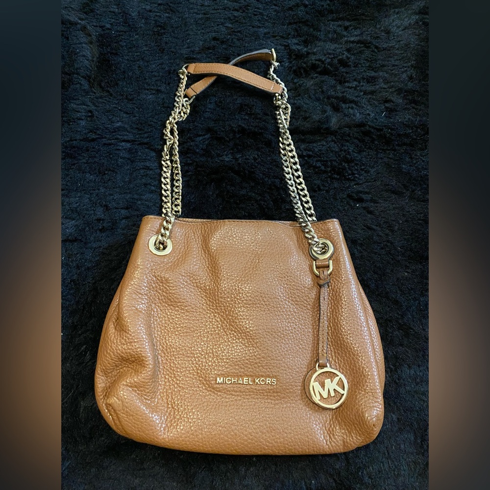 Michael Kors Tan Leather Chain Strap Shoulder Bag